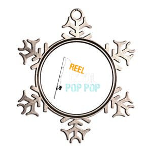 Poppop Gift From Granddaughter Grandson Reel Cool Pop Pop Cute Gift Metallic Star Ornament