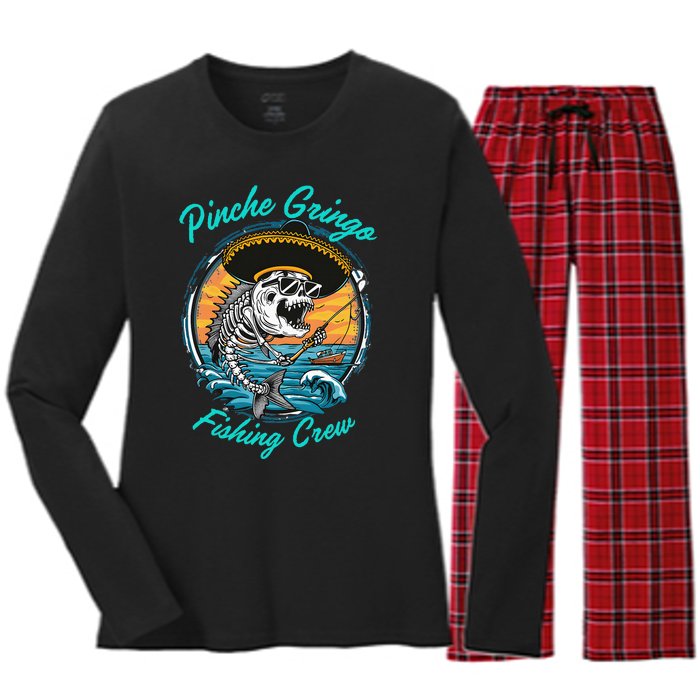 P.I.N.C.H.E G.R.I.N.G.O Fishing Crew Women's Long Sleeve Flannel Pajama Set 