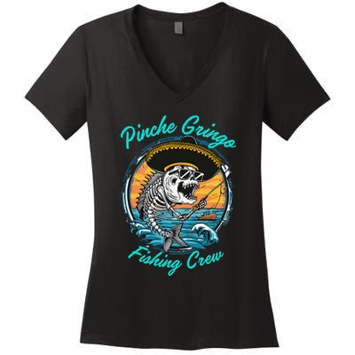 P.I.N.C.H.E G.R.I.N.G.O Fishing Crew Women's V-Neck T-Shirt