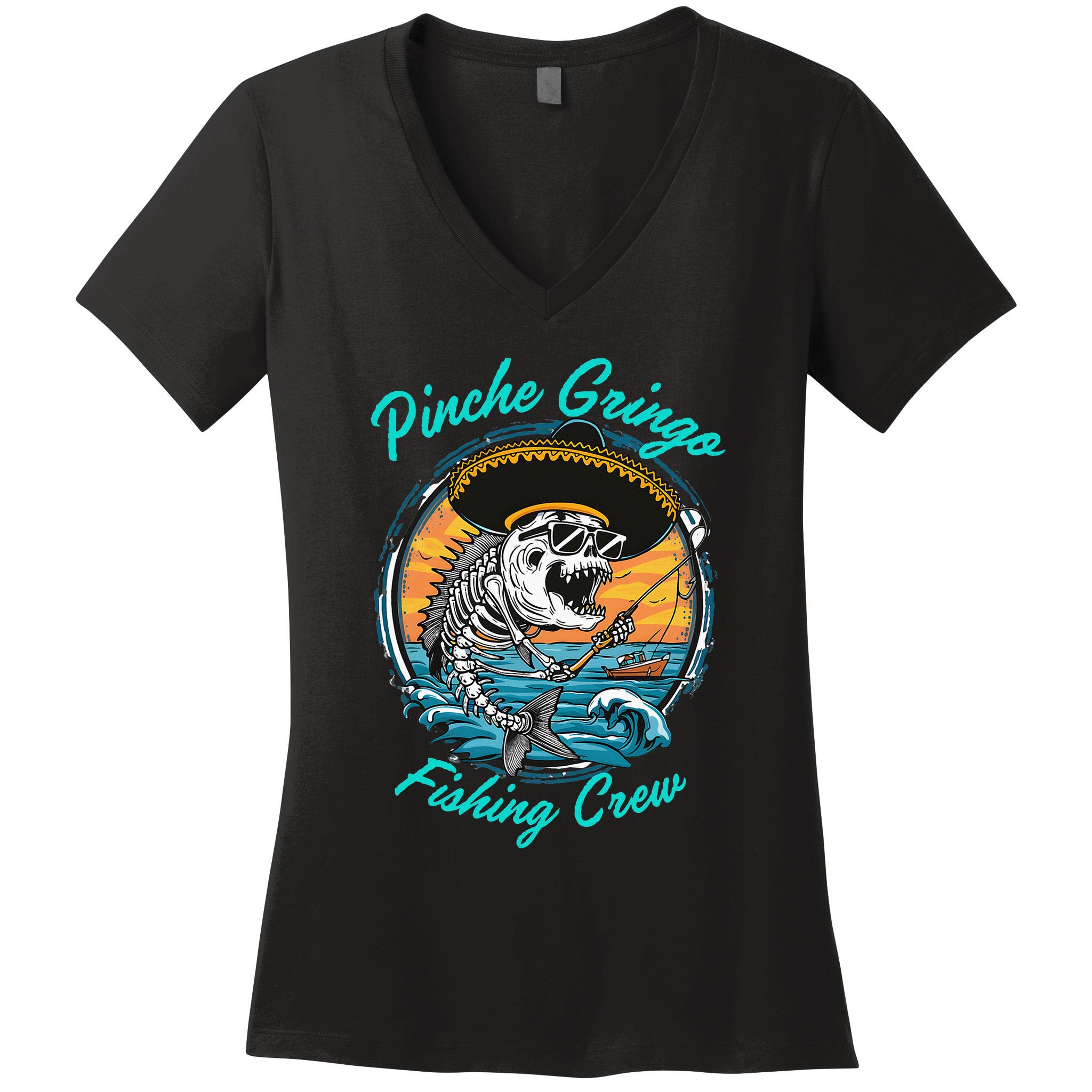 P.I.N.C.H.E G.R.I.N.G.O Fishing Crew Women's V-Neck T-Shirt