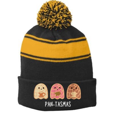 Pantasmas Ghost Funny Spooky Conchas Mexican Ghost Stripe Pom Pom Beanie