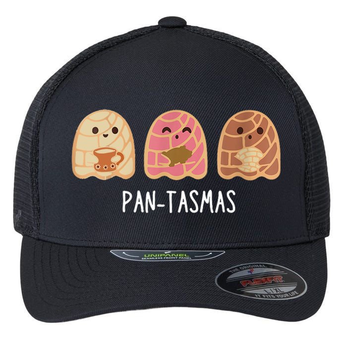 Pantasmas Ghost Funny Spooky Conchas Mexican Ghost Flexfit Unipanel Trucker Cap