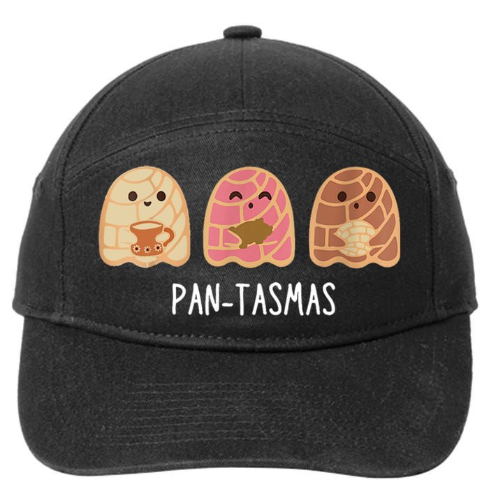 Pantasmas Ghost Funny Spooky Conchas Mexican Ghost 7-Panel Snapback Hat