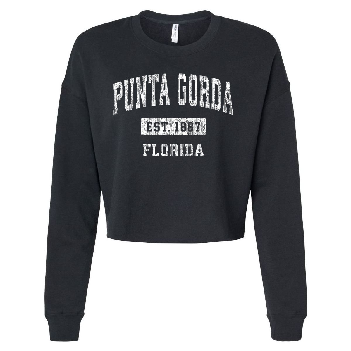 Punta Gorda Florida Fl Vintage Sports Cropped Pullover Crew