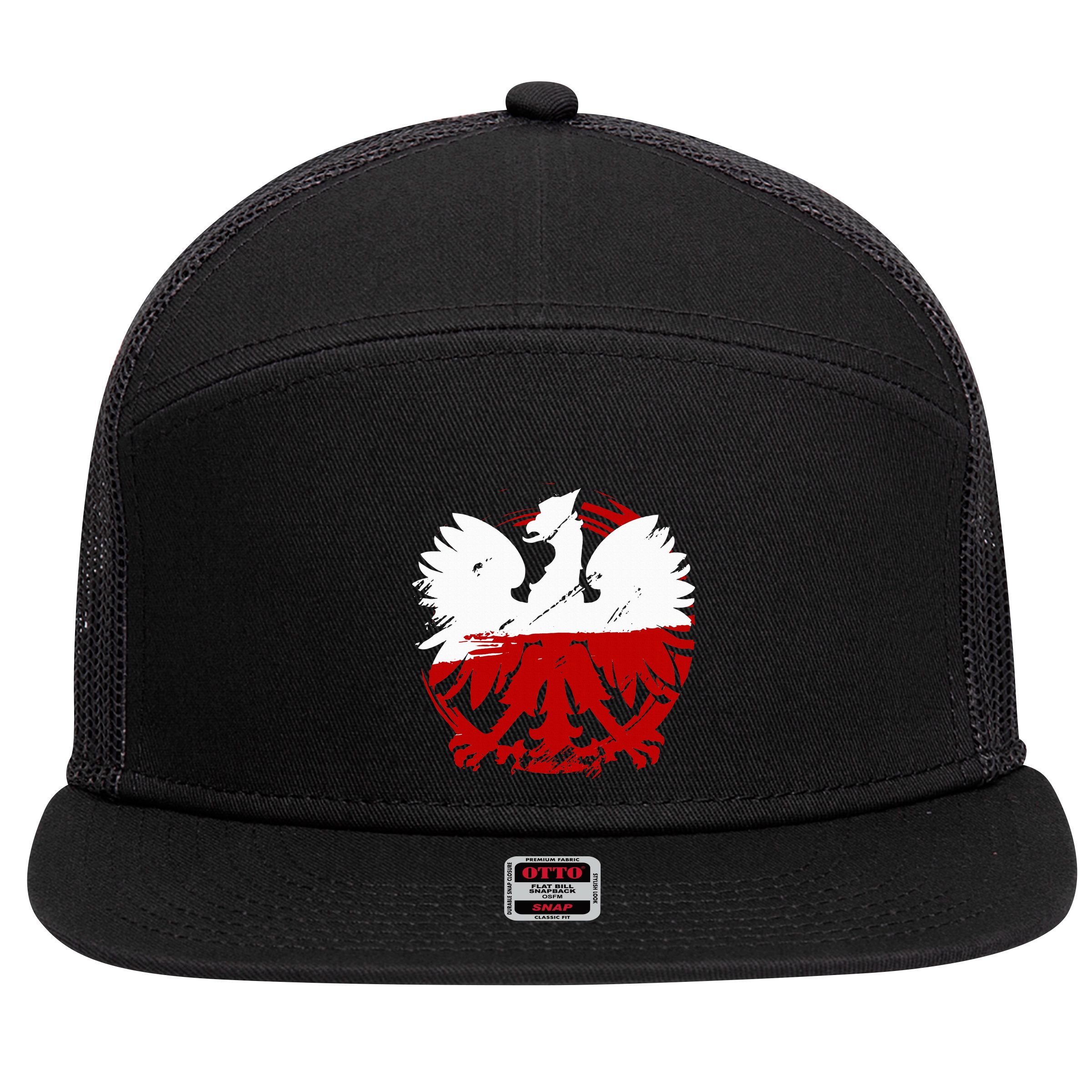 Poland Gift For Polish Poland Polska Krakoau 7 Panel Mesh Trucker Snapback Hat