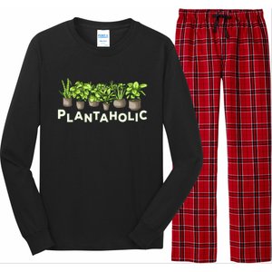 Plantaholic Gift Funny Plants Lover / Gardening Gardener Joke Gift Long Sleeve Pajama Set