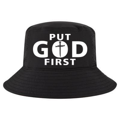 Put God First Christian 3 Nails Cross Catholic Jesus Christ Cool Comfort Performance Bucket Hat