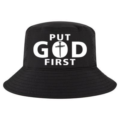 Put God First Christian 3 Nails Cross Catholic Jesus Christ Cool Comfort Performance Bucket Hat