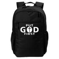 Put God First Christian 3 Nails Cross Catholic Jesus Christ Daily Commute Backpack