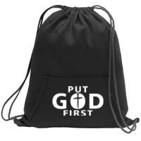 Put God First Christian 3 Nails Cross Catholic Jesus Christ Sweatshirt Cinch Pack Bag