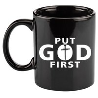 Put God First Christian 3 Nails Cross Catholic Jesus Christ 11oz C Handle Ceramic Mug
