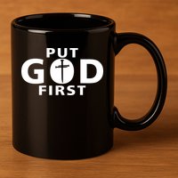 Put God First Christian 3 Nails Cross Catholic Jesus Christ 11oz C Handle Ceramic Mug