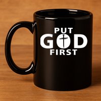 Put God First Christian 3 Nails Cross Catholic Jesus Christ 11oz C Handle Ceramic Mug