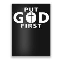 Put God First Christian 3 Nails Cross Catholic Jesus Christ Poster