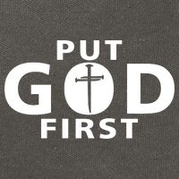 Put God First Christian 3 Nails Cross Catholic Jesus Christ Cotton Canvas Backpack