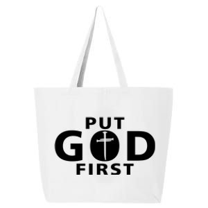 Put God First Christian 3 Nails Cross Catholic Jesus Christ 25L Jumbo Tote