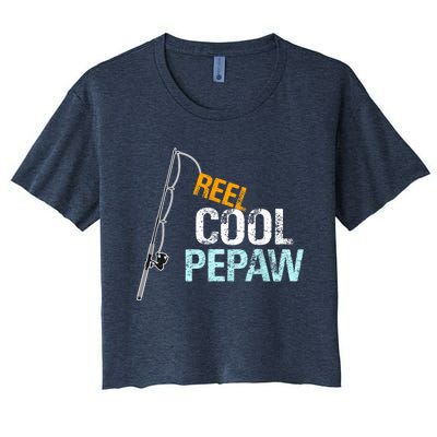 Pepaw Gift From Granddaughter Grandson Reel Cool Pepaw Women's Crop Top Tee