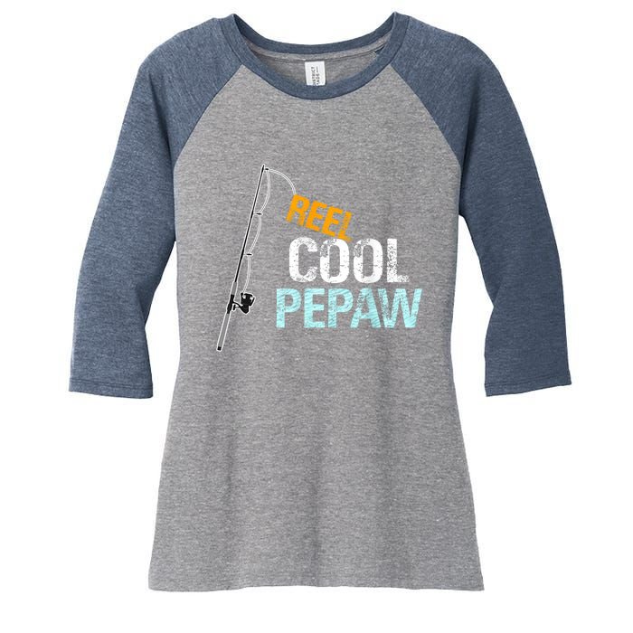 Pepaw Gift From Granddaughter Grandson Reel Cool Pepaw Women's Tri-Blend 3/4-Sleeve Raglan Shirt