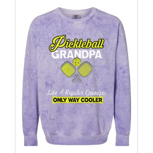 Pickleball Grandpa Funny Player Pickle Ball Colorblast Crewneck Sweatshirt