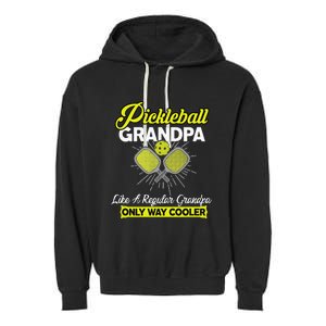 Pickleball Grandpa Funny Player Pickle Ball Garment-Dyed Fleece Hoodie