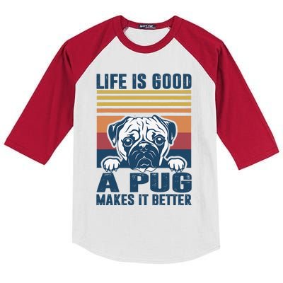 Pug Gifts For Pug Lovers Pug Mom Pug Dad Pug Dog Kids Colorblock Raglan Jersey