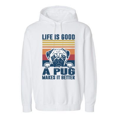 Pug Gifts For Pug Lovers Pug Mom Pug Dad Pug Dog Garment-Dyed Fleece Hoodie