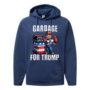 Proud Garbage For Trump Supporter Garbage Trump Supporter Performance Fleece Hoodie