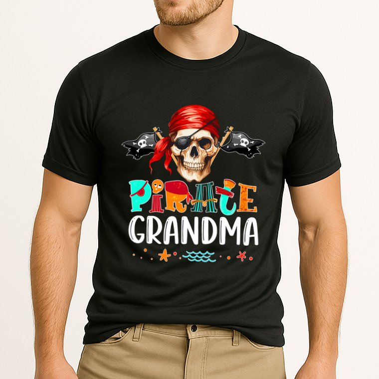 Pirate Grandma Funny Birthday Pirate Day Family Matching Cooling Performance Crew T-Shirt
