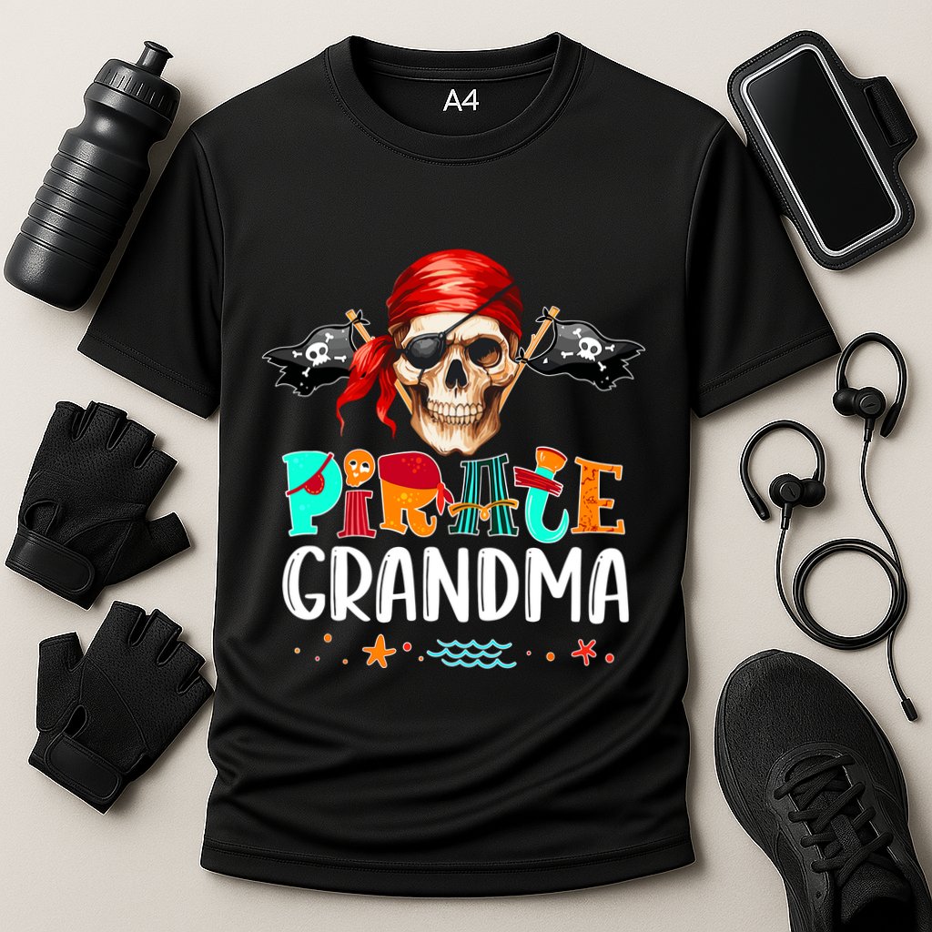 Pirate Grandma Funny Birthday Pirate Day Family Matching Cooling Performance Crew T-Shirt