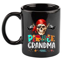 Pirate Grandma Funny Birthday Pirate Day Family Matching 11oz C Handle Ceramic Mug