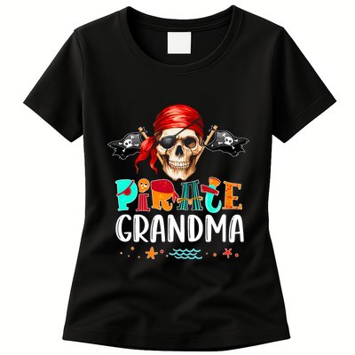Pirate Grandma Funny Birthday Pirate Day Family Matching Womens T-Shirt