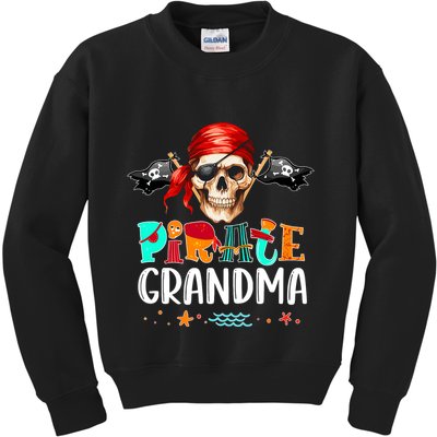 Pirate Grandma Funny Birthday Pirate Day Family Matching Kids Sweatshirt