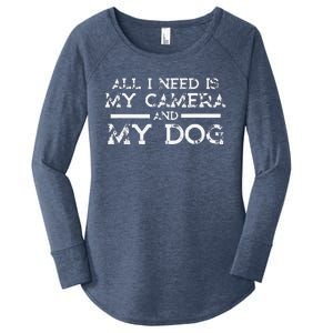 Photographer Gift Funny Photography Fan Camera And Dog Women's Perfect Tri Tunic Long Sleeve Shirt