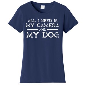 Photographer Gift Funny Photography Fan Camera And Dog Women's T-Shirt