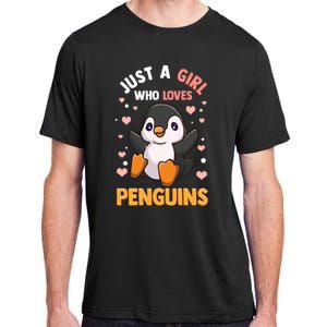 Penguin Gift For Girls Just A Girl Who Loves Penguins Gift Adult ChromaSoft Performance T-Shirt