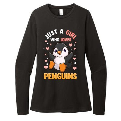 Penguin Gift For Girls Just A Girl Who Loves Penguins Gift Womens CVC Long Sleeve Shirt