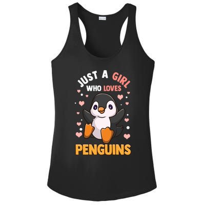 Penguin Gift For Girls Just A Girl Who Loves Penguins Gift Ladies PosiCharge Competitor Racerback Tank