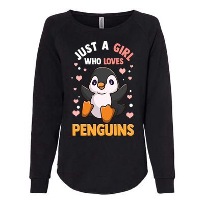 Penguin Gift For Girls Just A Girl Who Loves Penguins Gift Womens California Wash Sweatshirt