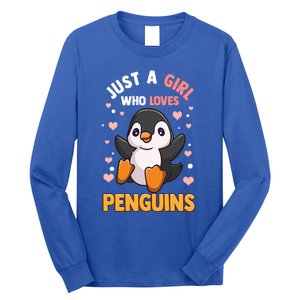 Penguin Gift For Girls Just A Girl Who Loves Penguins Gift Long Sleeve Shirt