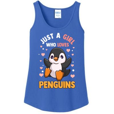 Penguin Gift For Girls Just A Girl Who Loves Penguins Gift Ladies Essential Tank