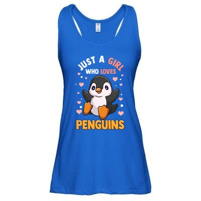 Penguin Gift For Girls Just A Girl Who Loves Penguins Gift Ladies Essential Flowy Tank