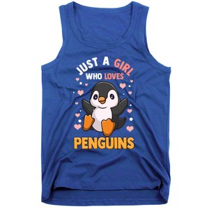 Penguin Gift For Girls Just A Girl Who Loves Penguins Gift Tank Top