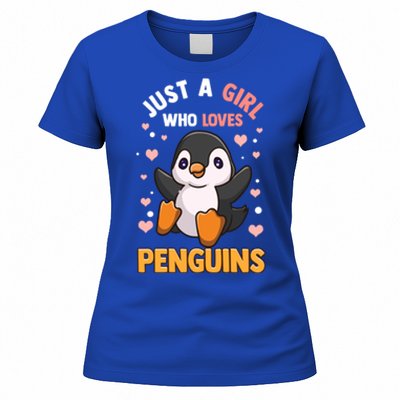 Penguin Gift For Girls Just A Girl Who Loves Penguins Gift Women's T-Shirt