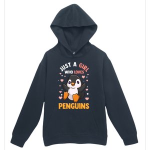 Penguin Gift For Girls Just A Girl Who Loves Penguins Gift Urban Pullover Hoodie