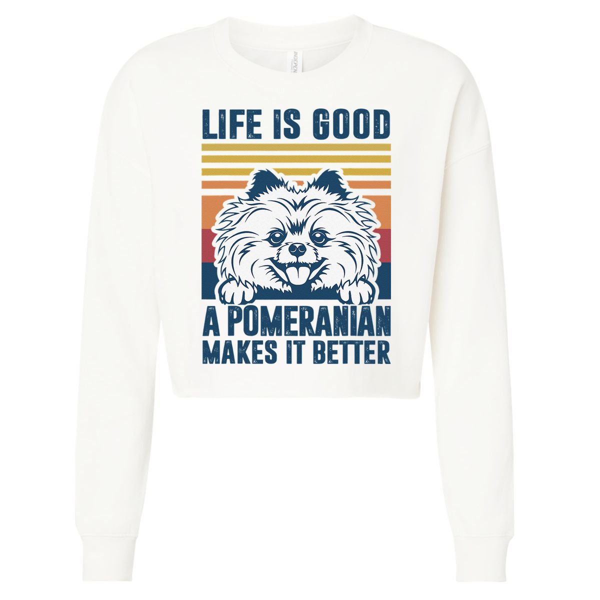 Pomeranian Gifts For Dog Mom Dog Dad Pomeranian Cropped Pullover Crew
