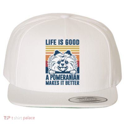 Pomeranian Gifts For Dog Mom Dog Dad Pomeranian Wool Snapback Cap