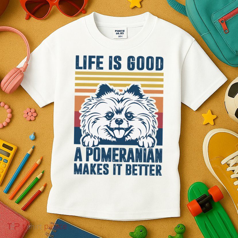 Pomeranian Gifts For Dog Mom Dog Dad Pomeranian Kids T-Shirt