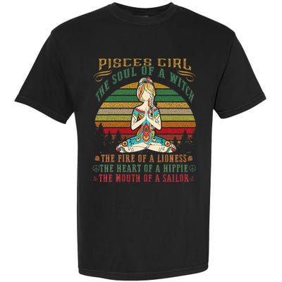 Pisces Girl For Yoga Black Women Birthday Gifts Garment-Dyed Heavyweight T-Shirt