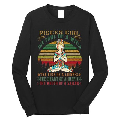 Pisces Girl For Yoga Black Women Birthday Gifts Long Sleeve Shirt