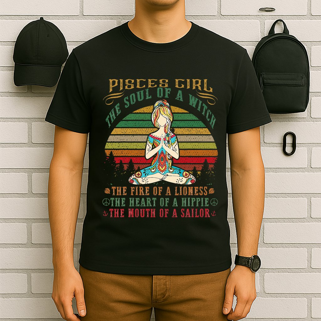 Pisces Girl For Yoga Black Women Birthday Gifts T-Shirt